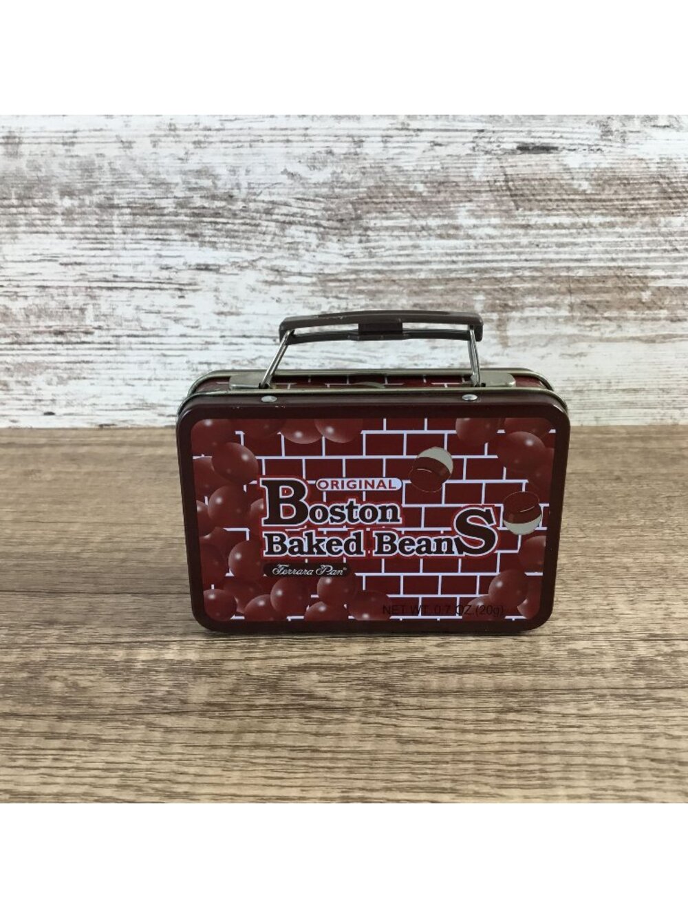 Boston Baked Beans Mini Tin Lunchbox Style Collectible Candy Container Empty